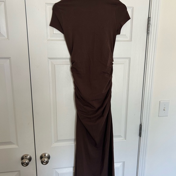 Sezane Phillipa Dress in Tonka Size M Brown Cinched Bodycon Dress - Picture 10 of 10